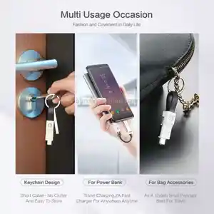 Portada de Micro usb type-c lightning 3in1 keychain charging data iphone 12 13 14 s22 s23 con referencia a 110529