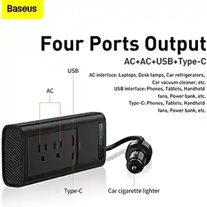 Portada de Baseus fast car adapter charger 150w type c usb laptop iphone 13 14 s22 s23 plus con referencia a 110534